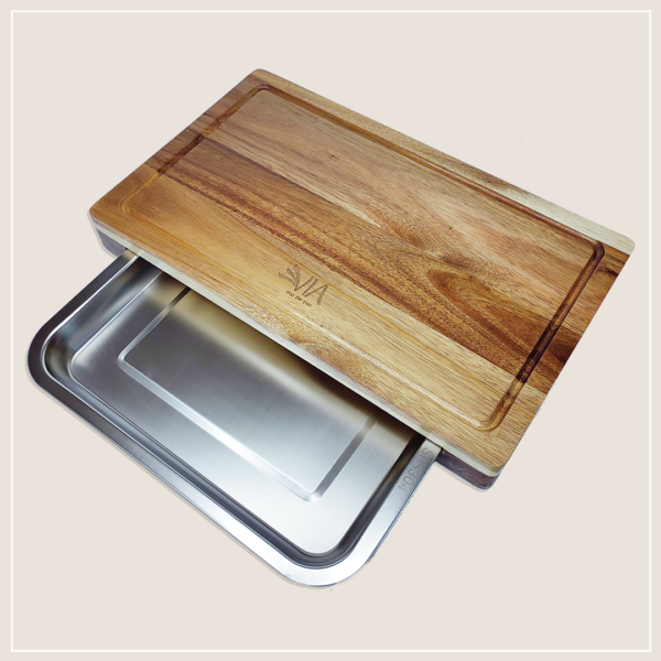בוצ'ר עם מגירת נירוסטה דגם RUSTIC