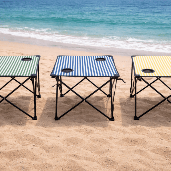 שולחן חוף מתקפל דגם פסים