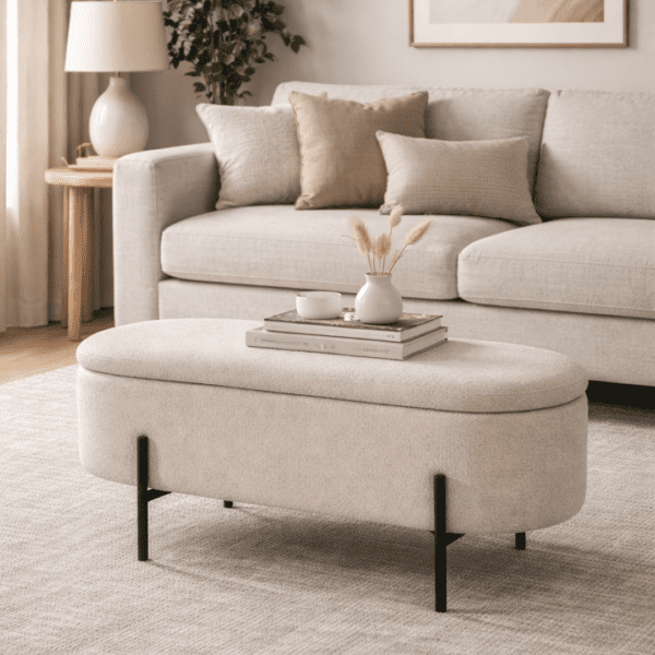 ספסל אחסון בוקלה דגם אדיסון