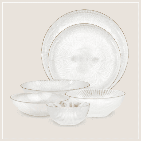 צלחות זכוכית זהב דגם סילבראדו