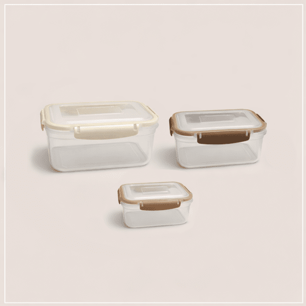 סט 3 קופסאות שקופות מכסה סהרה דגם רוזה