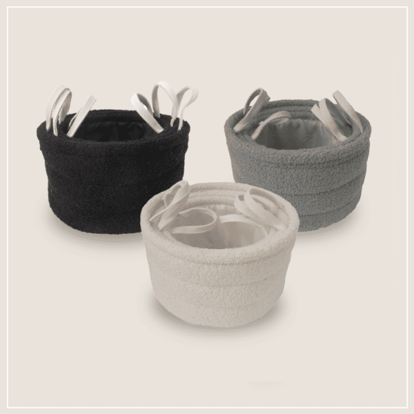 סט 3 סלי אחסון בוקלה עגול דגם בוהו