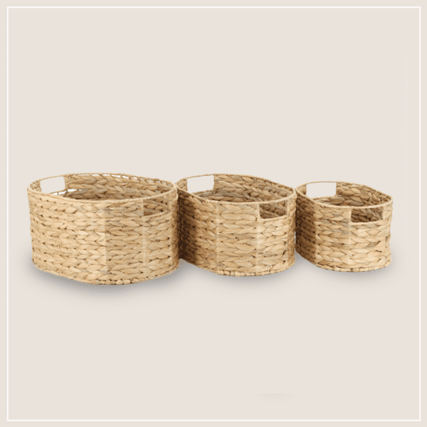 סט 3 קופסאות אחסון אליפסה דגם מפל