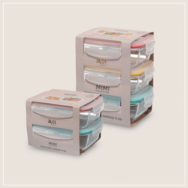 סט 2/3 קופסאות זכוכית דגם מימי