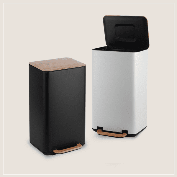 פח 30 ליטר מכסה עץ דגם באלי