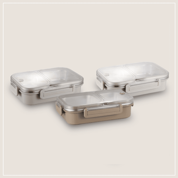 קופסאת אחסון נירוסטה מחולקת ל2 דגם פופה