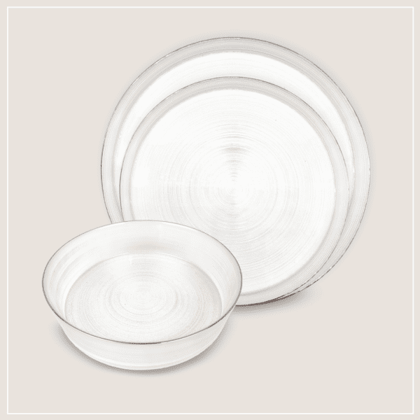 צלחות זכוכית כסף דגם לגונה