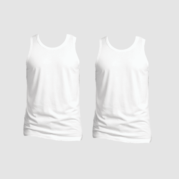 זוג גופיות חלקות בצבע לבן