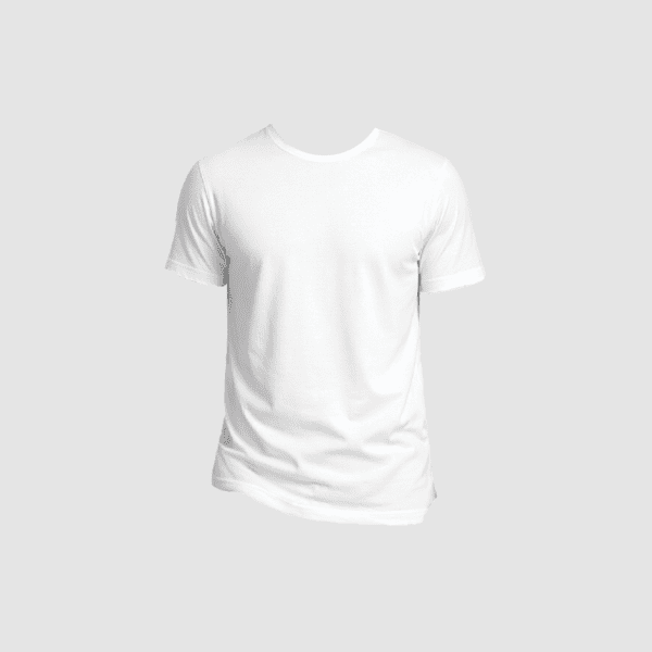 טישרט צווארון עגול לבן לגבר