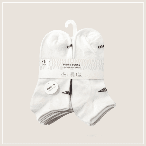 עשיריית קרסוליות צבע לבן לגבר UM-018