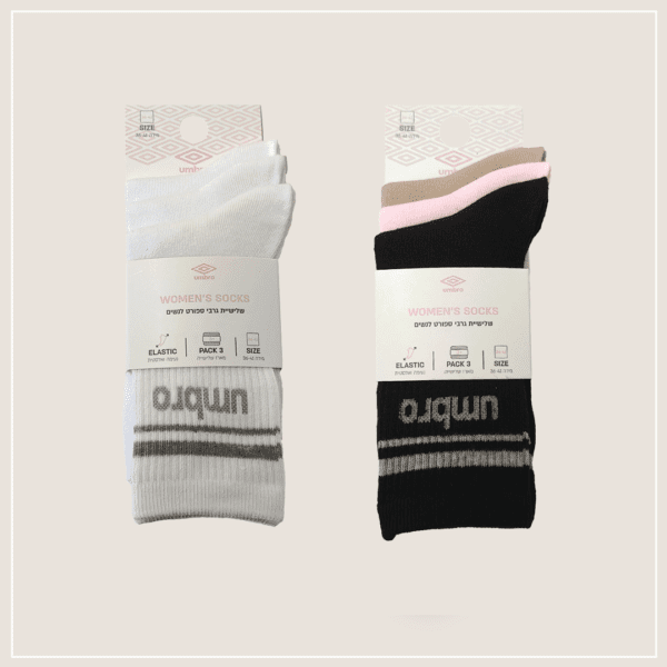 שלישיית גרבי ספורט צבעוני לנשים UM-033