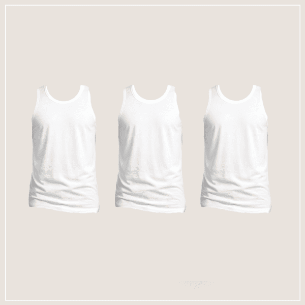 שלישיית גופיות צבע לבן לגבר UM-049