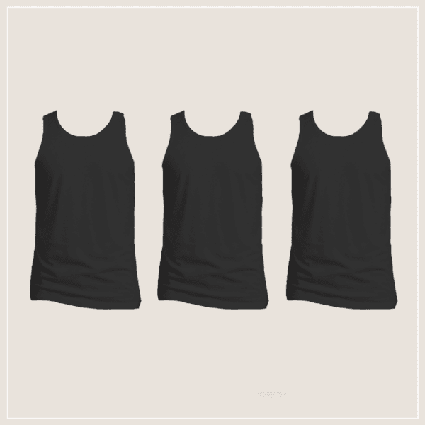 שלישיית גופיות צבע שחור לגבר UM-050