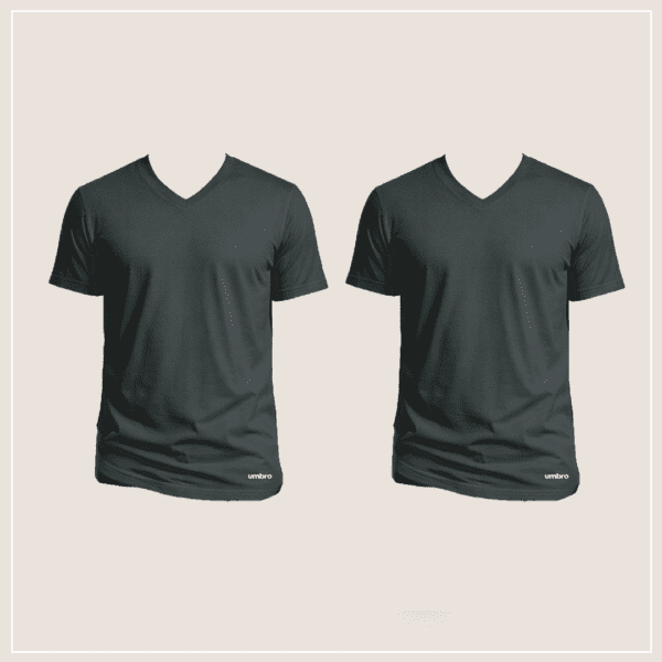 זוג טישרטים V צבע שחור לגבר UM-056