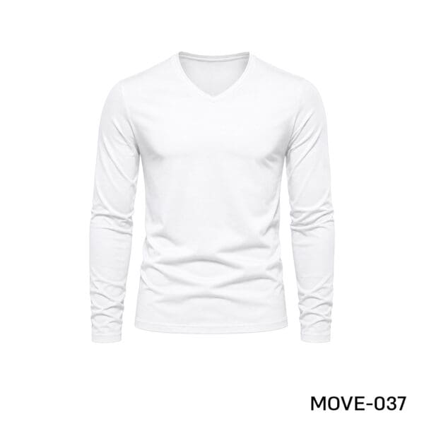 חולצת פלנל צווארון V לבן לגבר MOVE-037