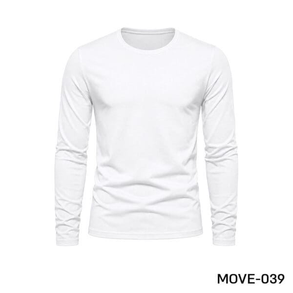 חולצת פלנל צווארון עגול לבן לגבר MOVE-039